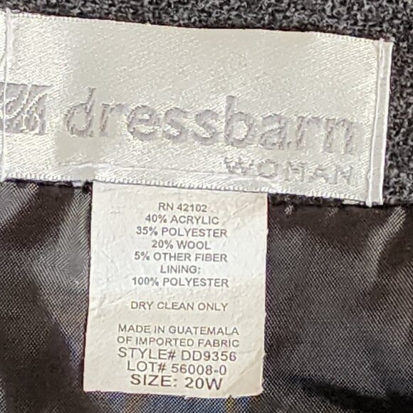 Dressbarn Skirt Womens Plus Size 20W Gray Embroidered Wool Blend Lined Maxi - Picture 3 of 4